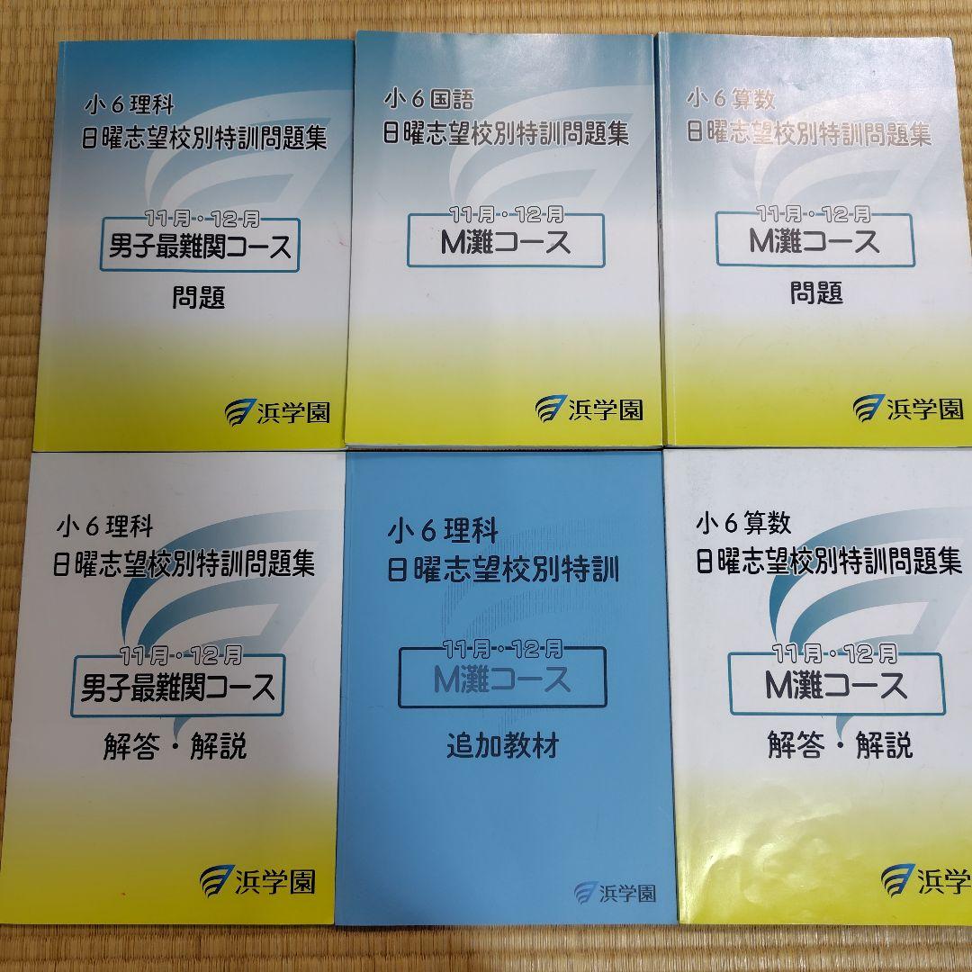 浜学園　小6算数理科国語 日曜志望校別特訓問題集 M灘　男子最難関
