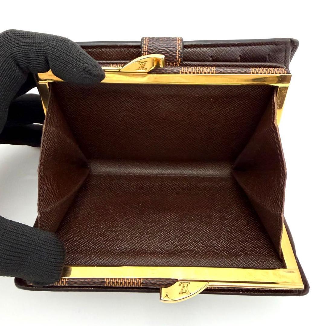 【美品】ルイヴィトン ダミエ エベヌ ヴィエノワ 二つ折り財布 N61674