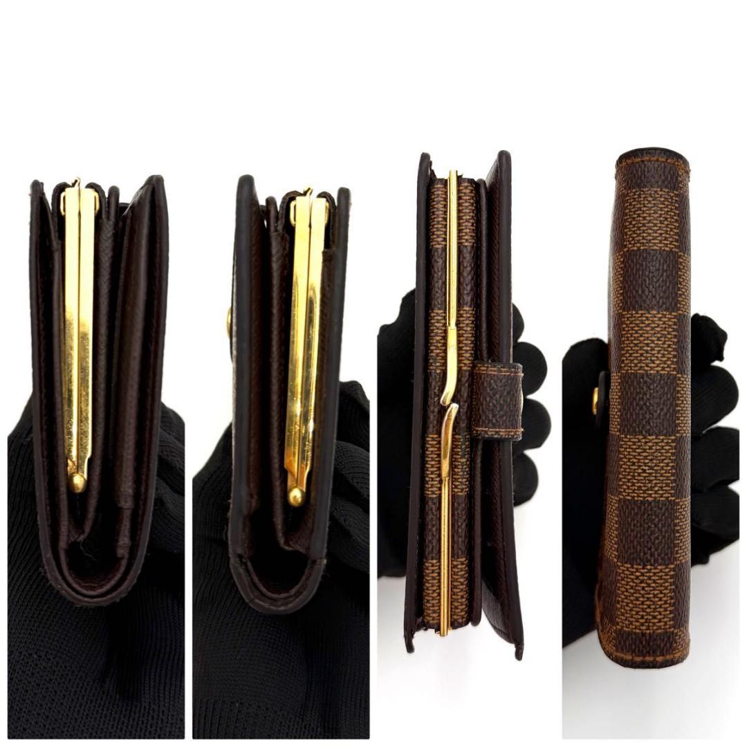 【美品】ルイヴィトン ダミエ エベヌ ヴィエノワ 二つ折り財布 N61674