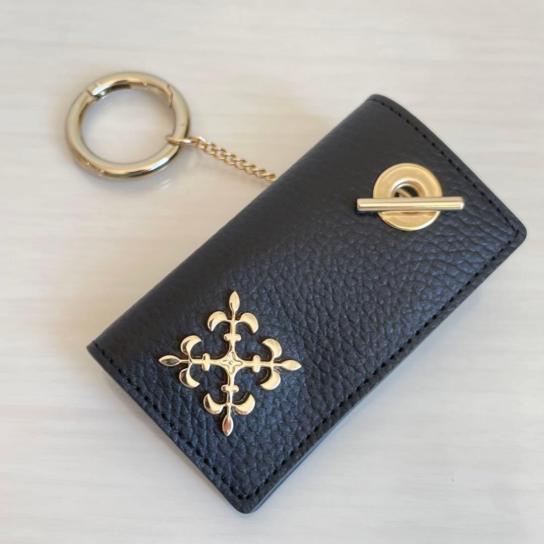 未使用　RUSSET ラシット モノグラムプレートキーケース　ブラック　レザー