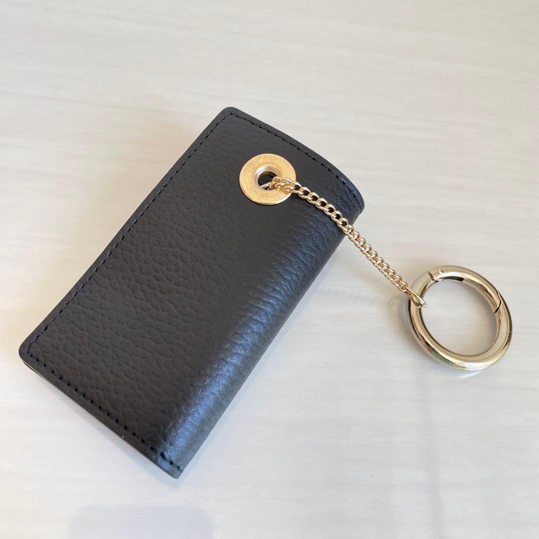 未使用　RUSSET ラシット モノグラムプレートキーケース　ブラック　レザー