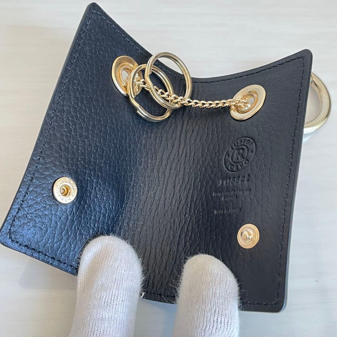 未使用　RUSSET ラシット モノグラムプレートキーケース　ブラック　レザー