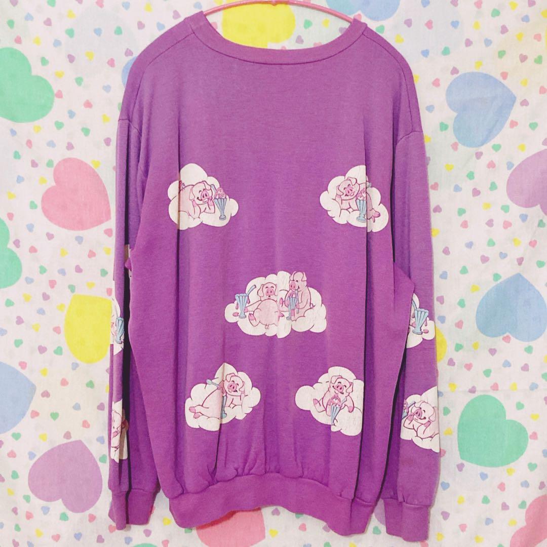 ♡ブタさんスウェット spumoni系 USAレトロファンシー古着 spank♡