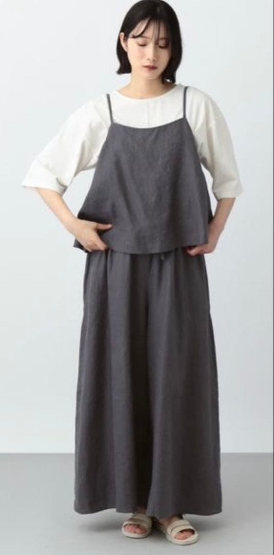 natural by clip リネンツイルキャミサロペット