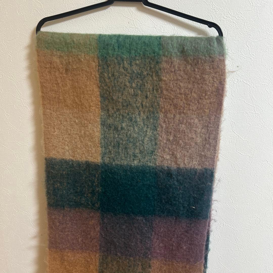 Acne Studios チェック　マフラー　モヘア スカーフ　グリーン