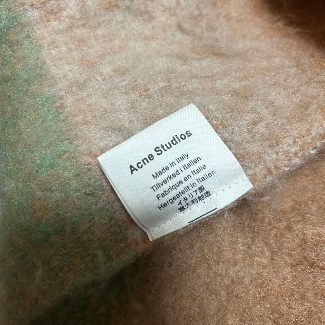 Acne Studios チェック　マフラー　モヘア スカーフ　グリーン