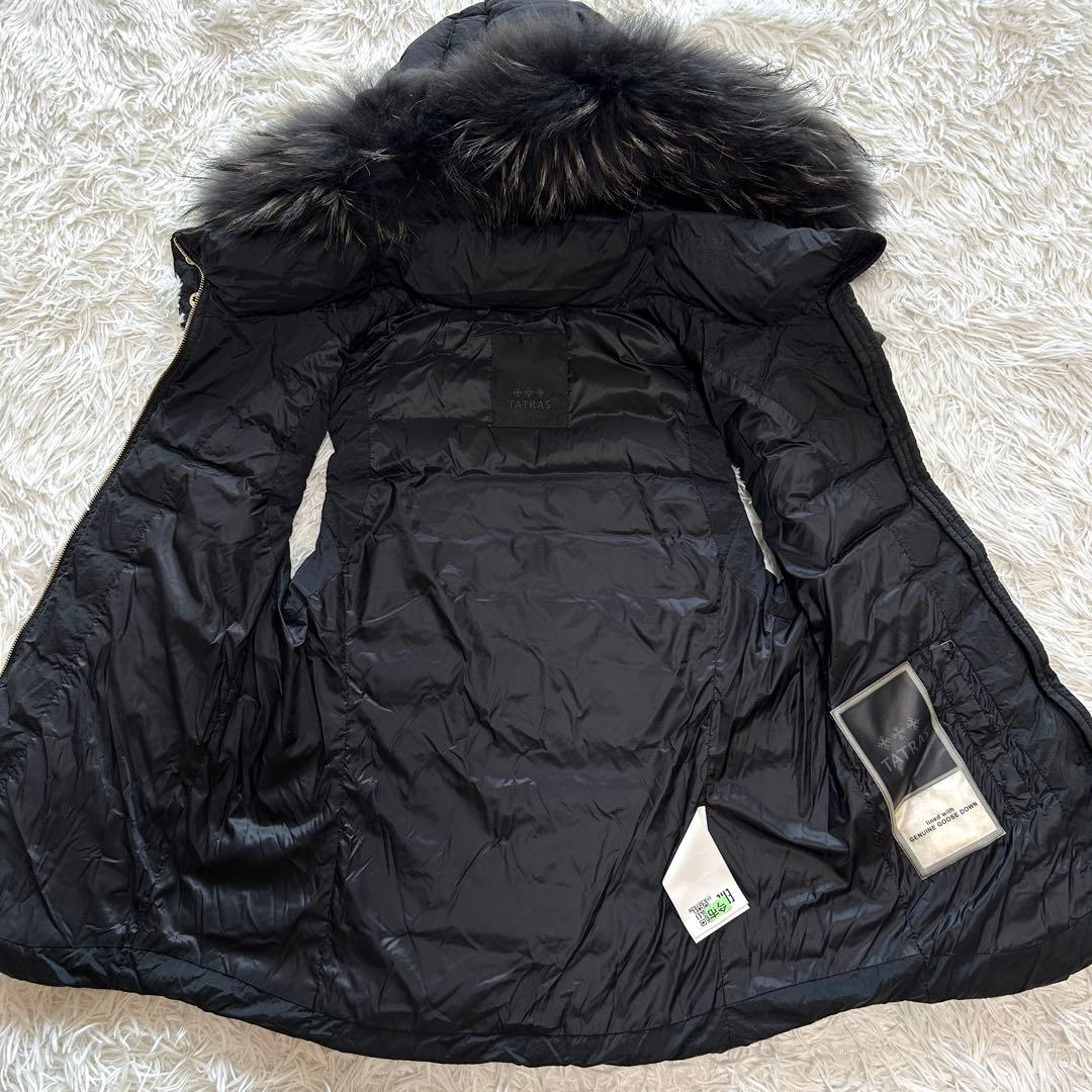 【美品】タトラス　ダウンベスト　ファー　フード取り外し可　ORSIERA 黒