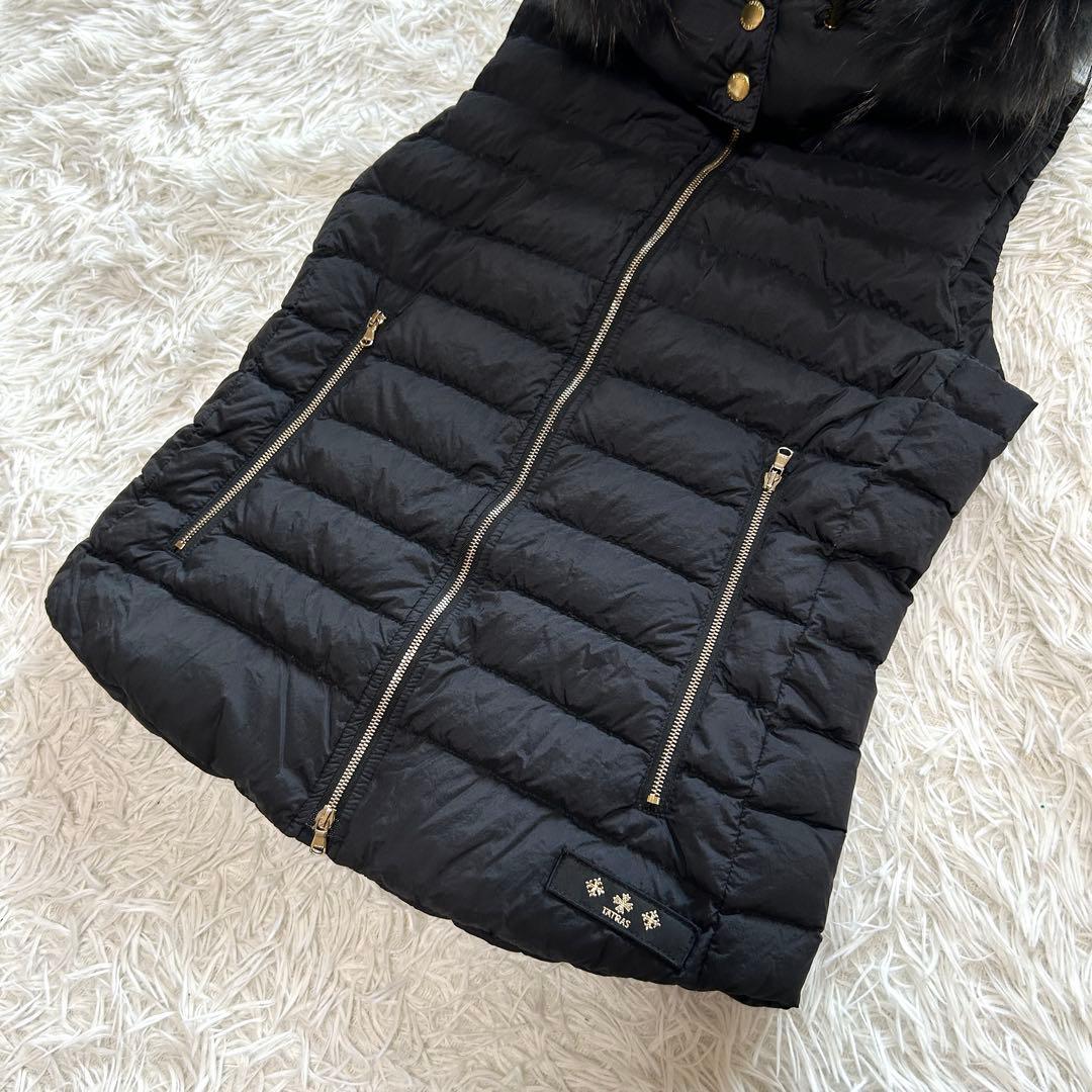 【美品】タトラス　ダウンベスト　ファー　フード取り外し可　ORSIERA 黒