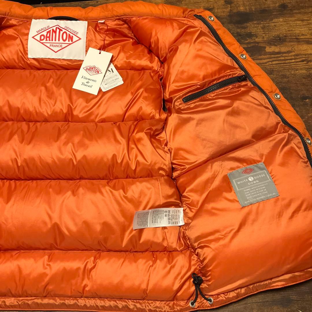 \"新品未使用\" DANTON ダントン ダウンベスト オレンジ サイズL