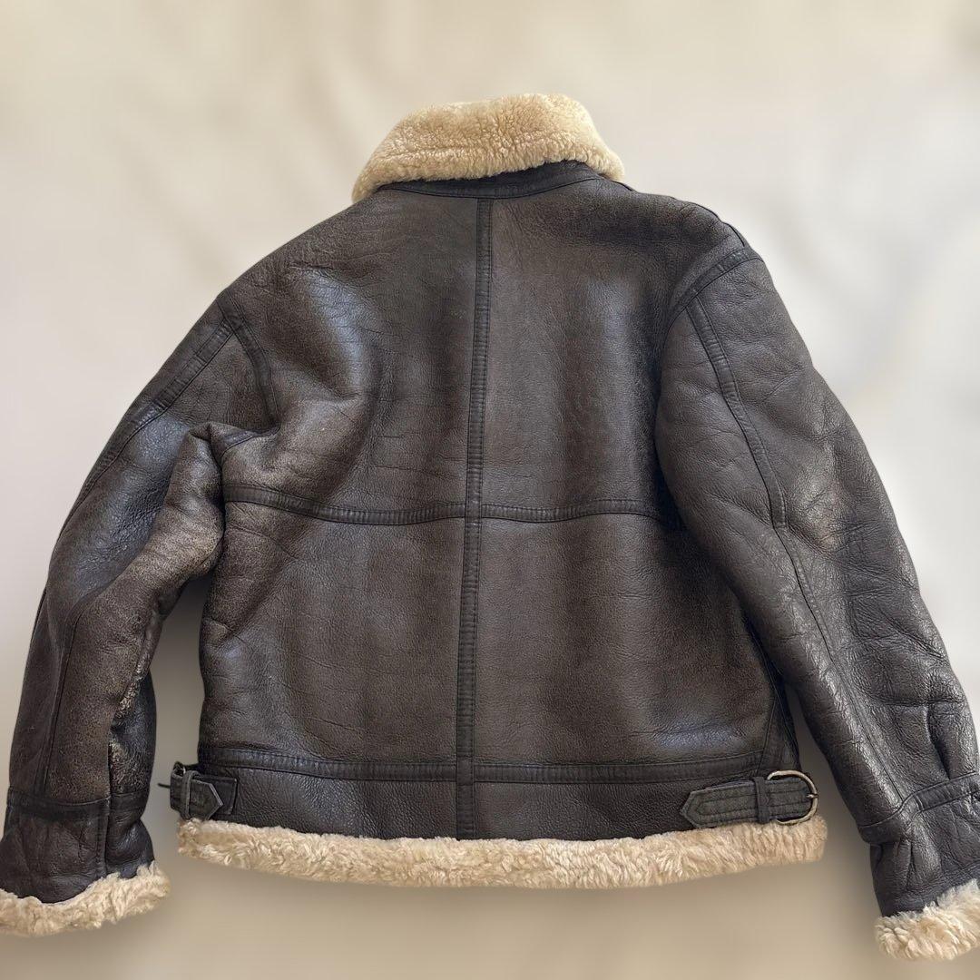 人気✨B-3 リアルムートン フライトジャケット レザージャケット L