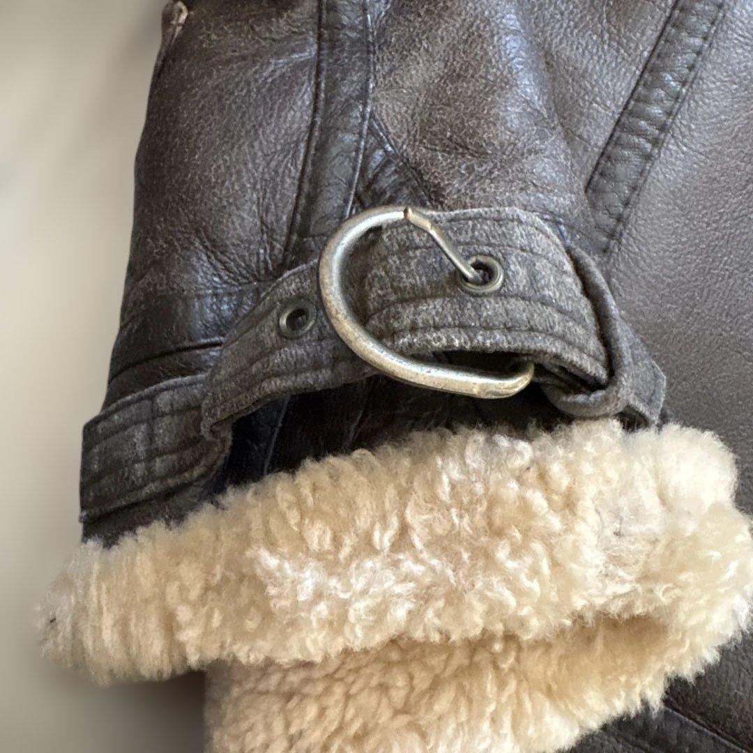 人気✨B-3 リアルムートン フライトジャケット レザージャケット L