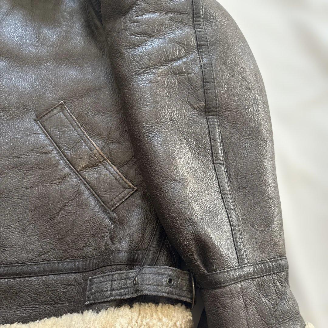 人気✨B-3 リアルムートン フライトジャケット レザージャケット L