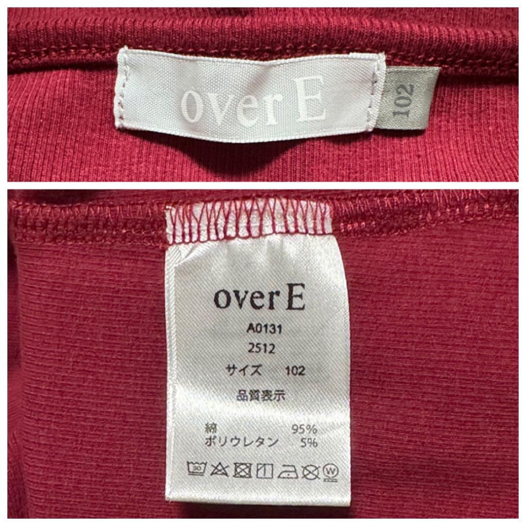 新品未使用✩完売✩overE Vネックストラップカットソー 102ボルドー