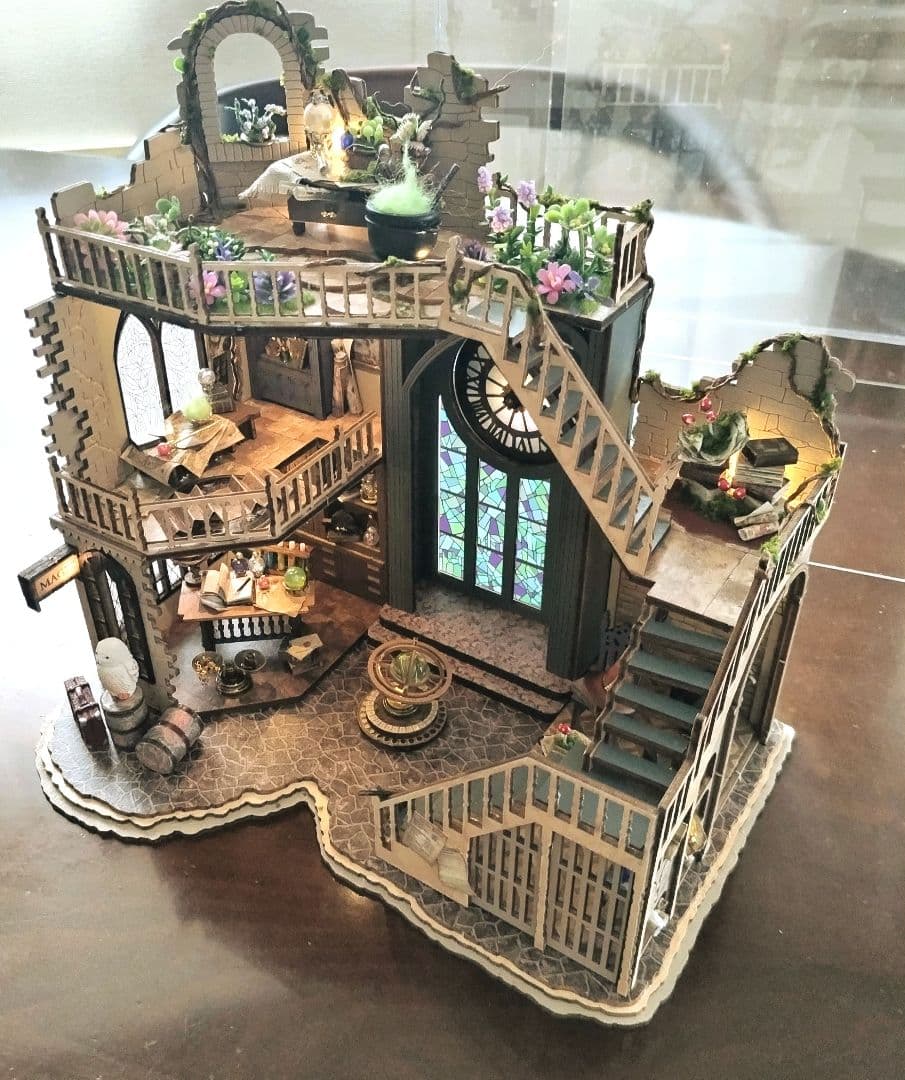 *完成品* ドールハウス マジックハウス ハリーポッター 大時計 古城 カバー付