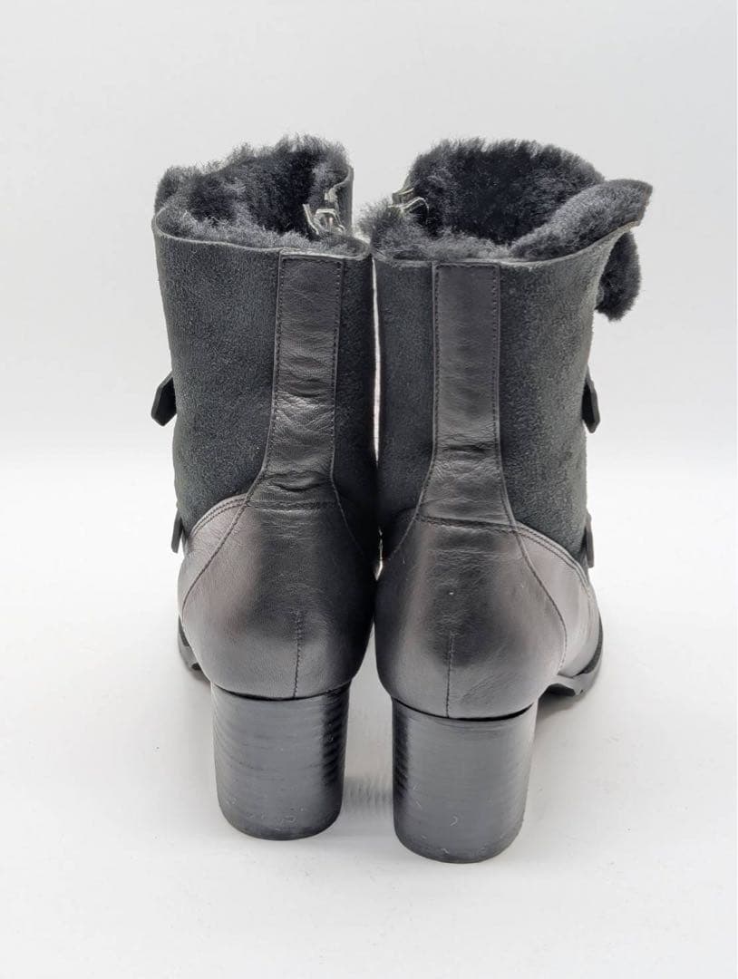 REGAL　ファー付きブラックムートンブーツ