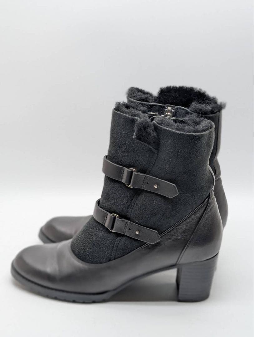REGAL　ファー付きブラックムートンブーツ