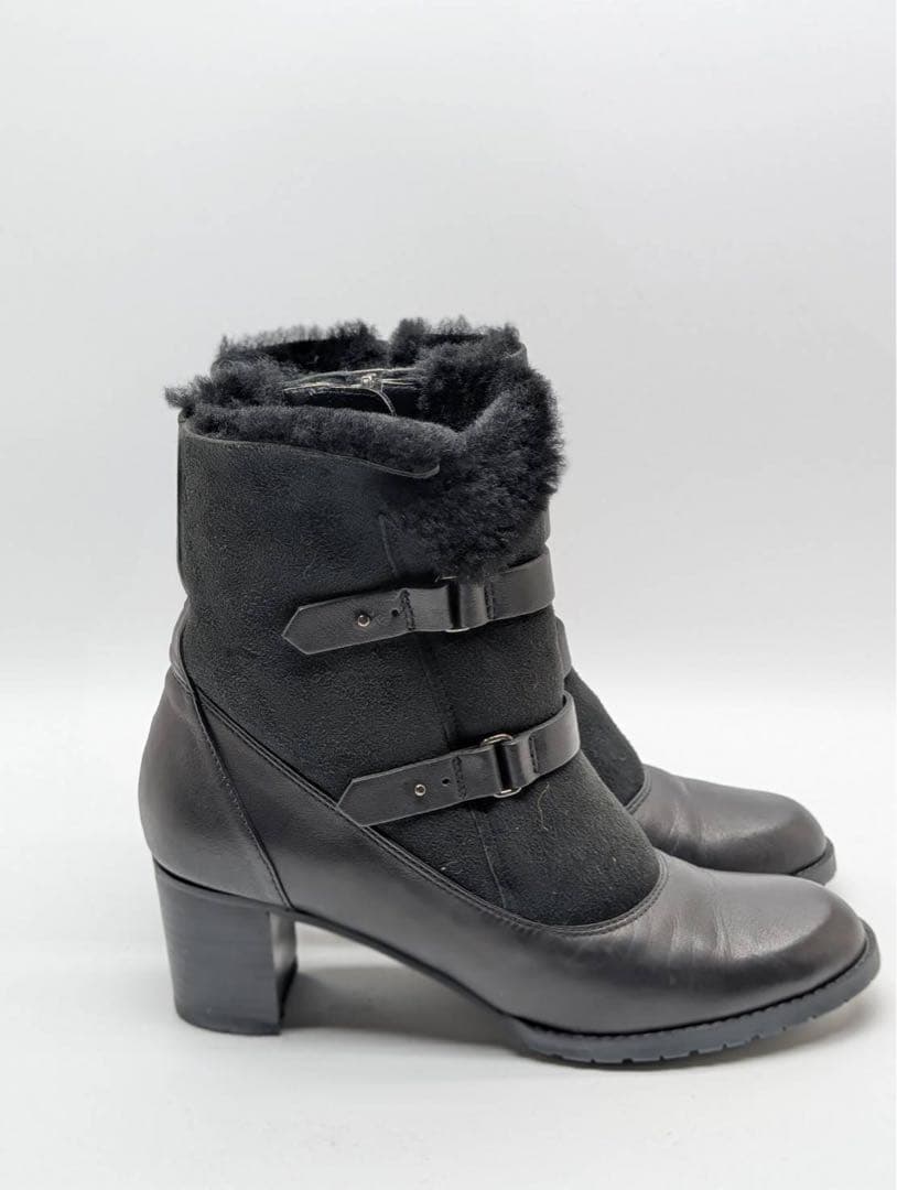 REGAL　ファー付きブラックムートンブーツ