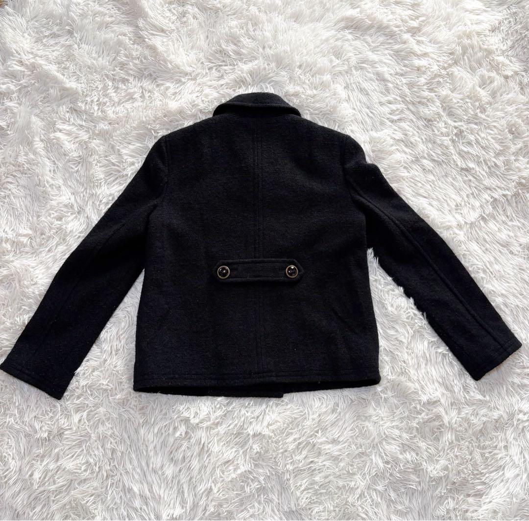 【美品】Coach Pコートシグネチャー柄 ブラック ダブルブレストジャケットS