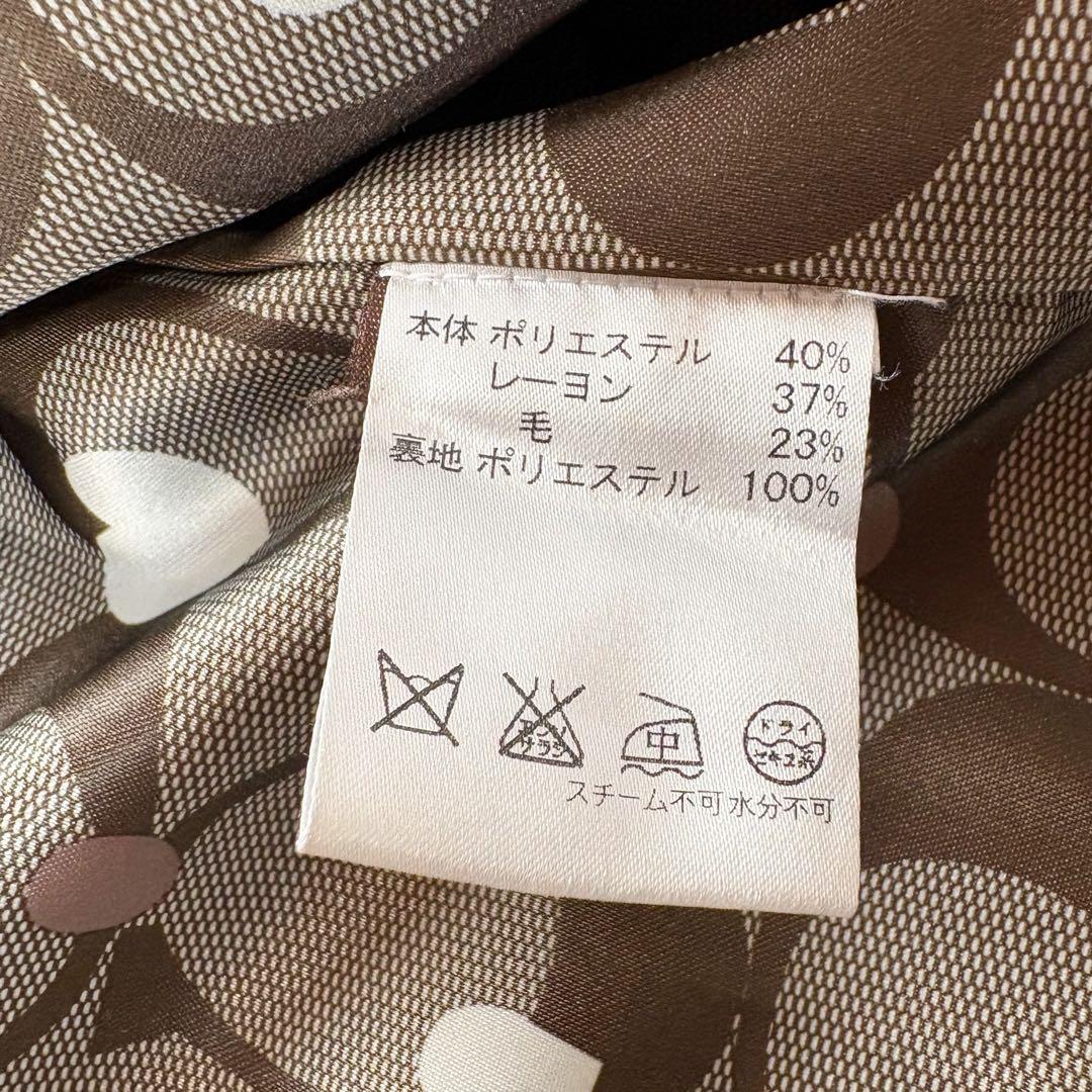 【美品】Coach Pコートシグネチャー柄 ブラック ダブルブレストジャケットS