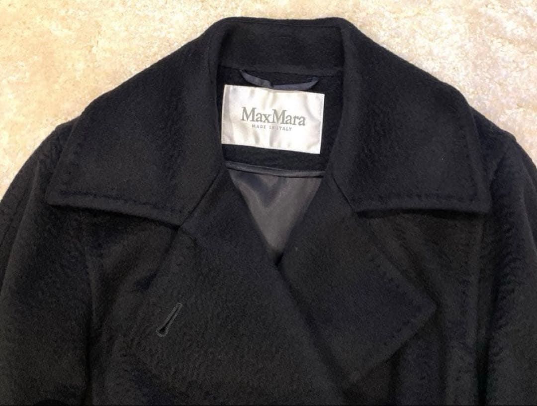 美品 MaxMara マニュエラ ピュアキャメル アイコンコート 34ブラック