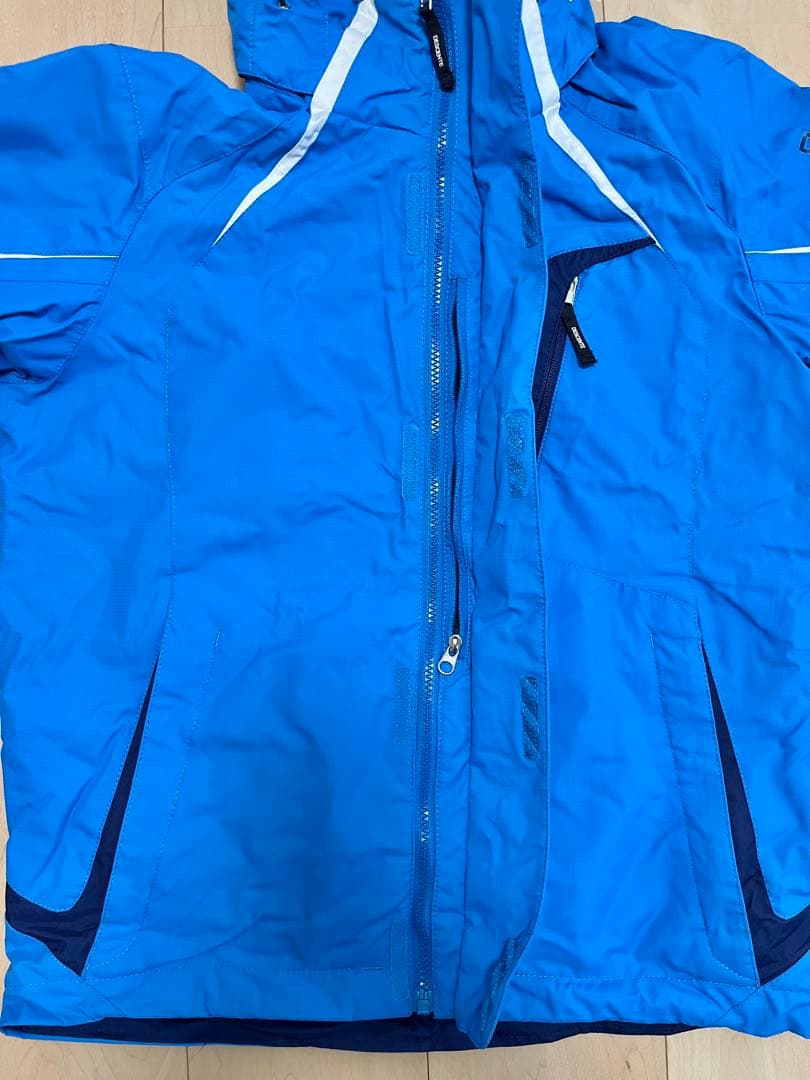 【美品】デサント スキーウェア 上下セット Sサイズ 水色＋ネイビー