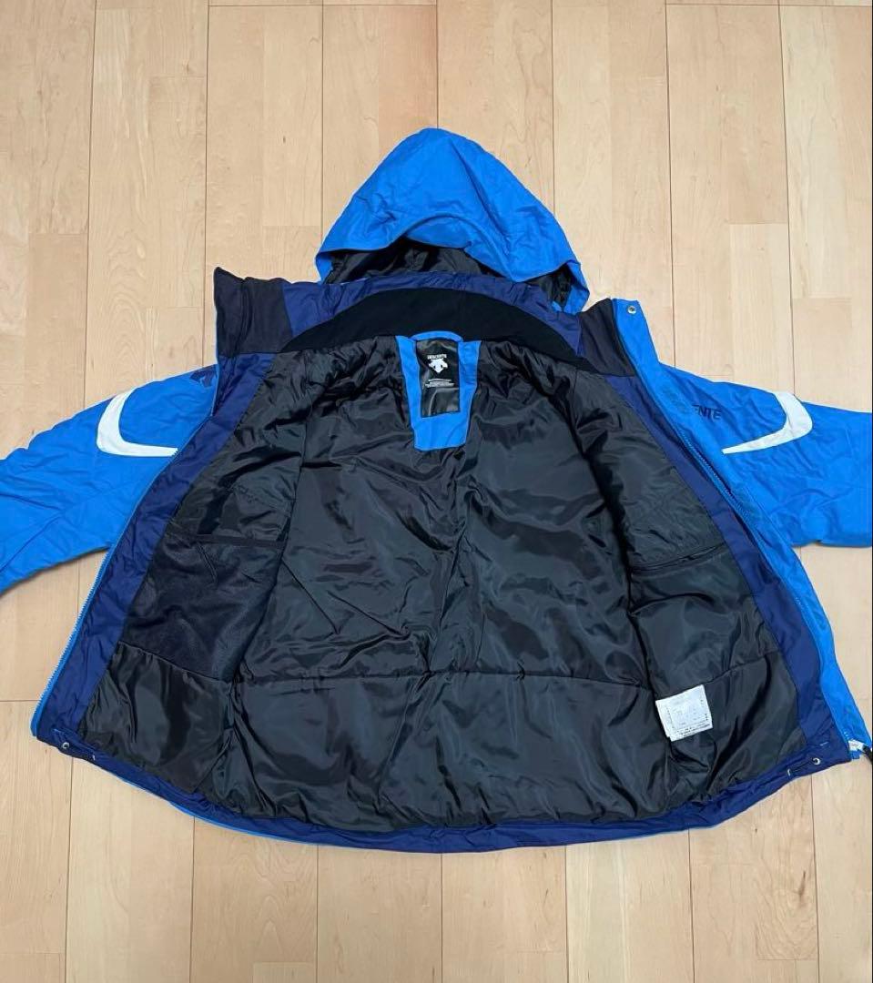 【美品】デサント スキーウェア 上下セット Sサイズ 水色＋ネイビー