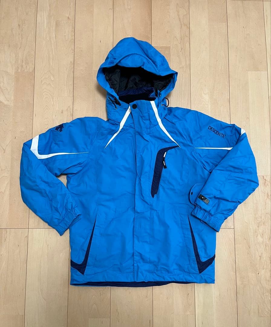 【美品】デサント スキーウェア 上下セット Sサイズ 水色＋ネイビー
