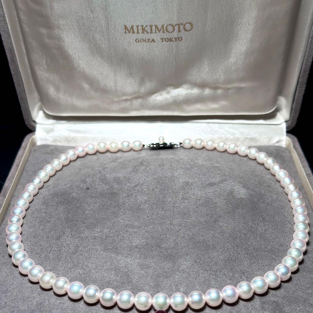テリ強◎現行クラスプ　ミキモト　アコヤパール　ネックレス　本真珠　純正ケース付き
