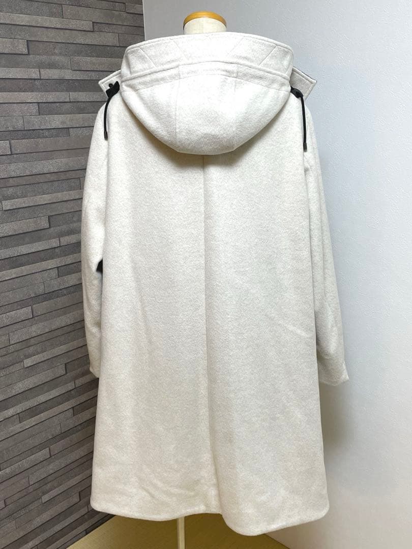 キヨコタカセ アンゴラ ウール フード フィールド コート エクリュ ブラック