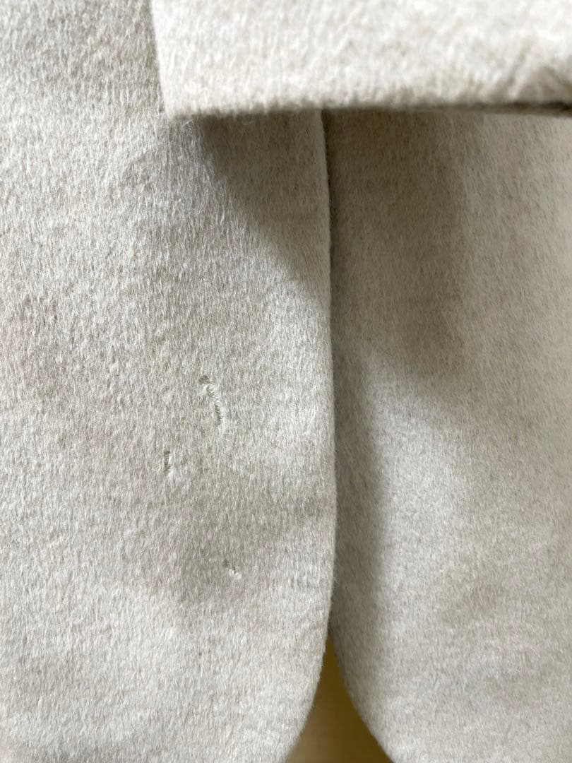 キヨコタカセ アンゴラ ウール フード フィールド コート エクリュ ブラック