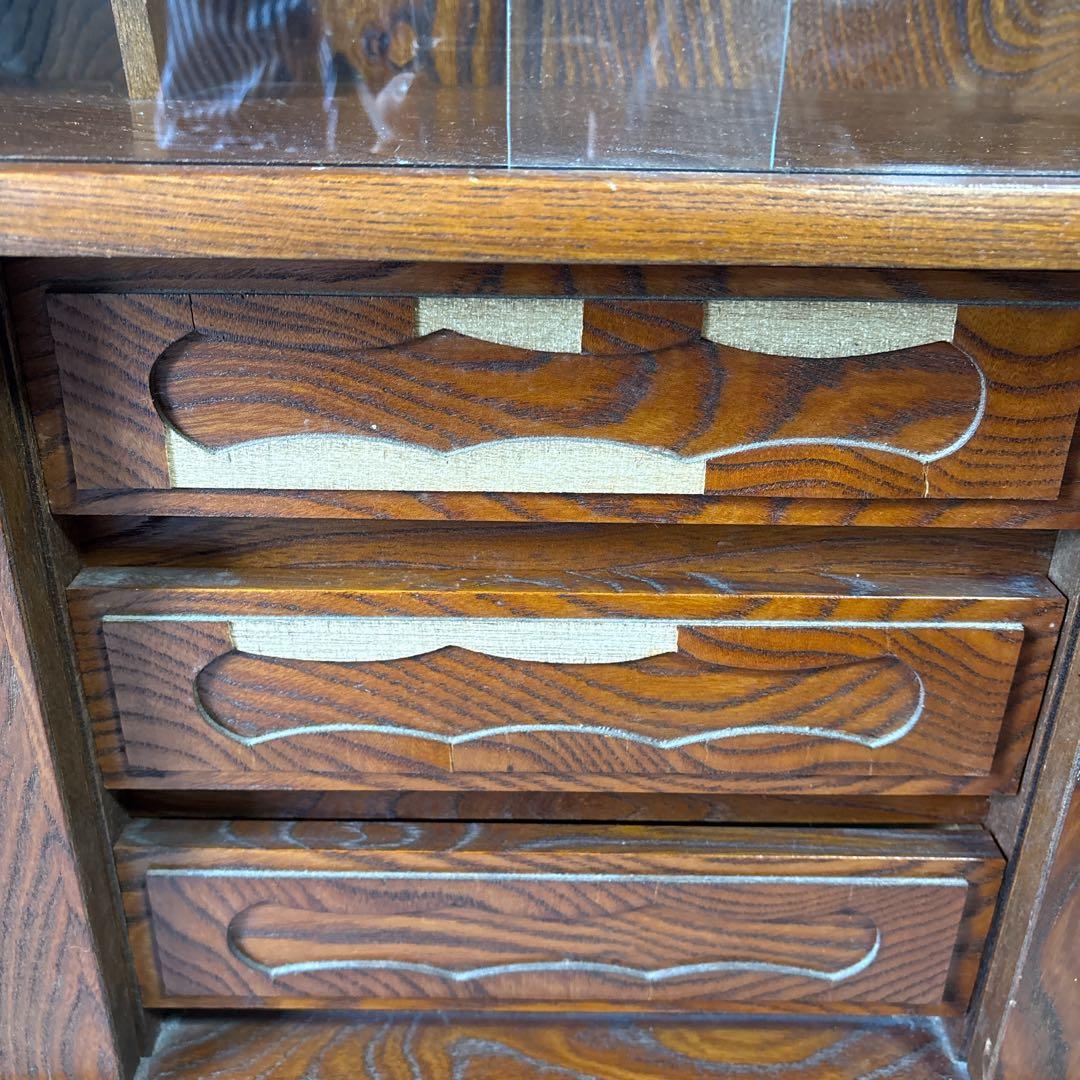 和家具 昭和レトロ　茶箪笥 茶棚 飾り棚 違い棚茶道具