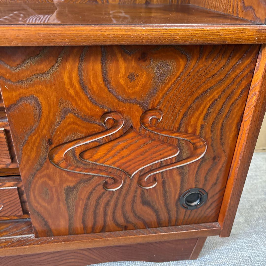 和家具 昭和レトロ　茶箪笥 茶棚 飾り棚 違い棚茶道具