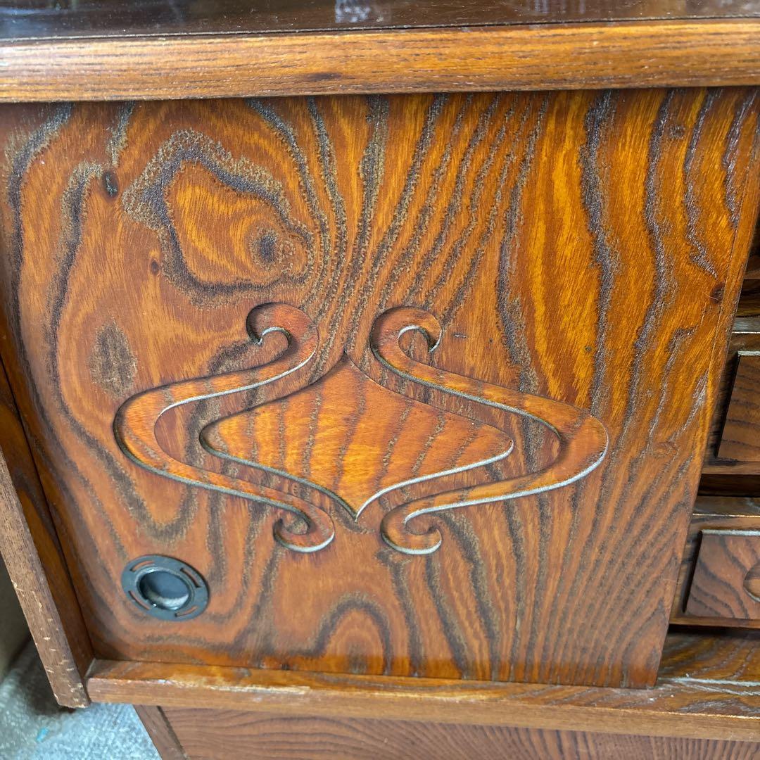 和家具 昭和レトロ　茶箪笥 茶棚 飾り棚 違い棚茶道具