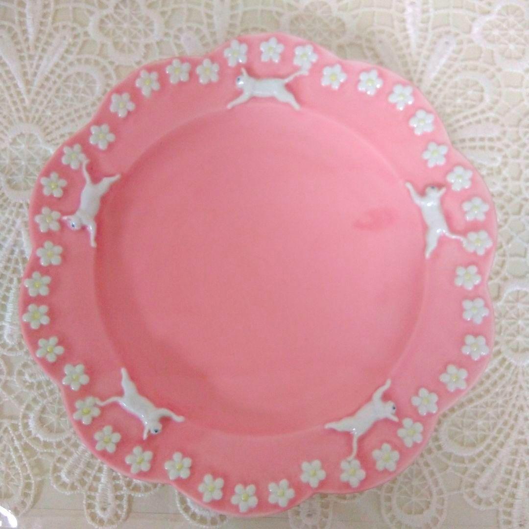 佐々木忍　猫と花　お皿