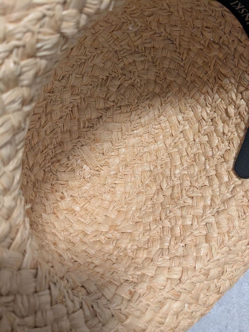 美品 ヘレンカミンスキー クラシック5 リボン ラフィアハット 麦わら帽子