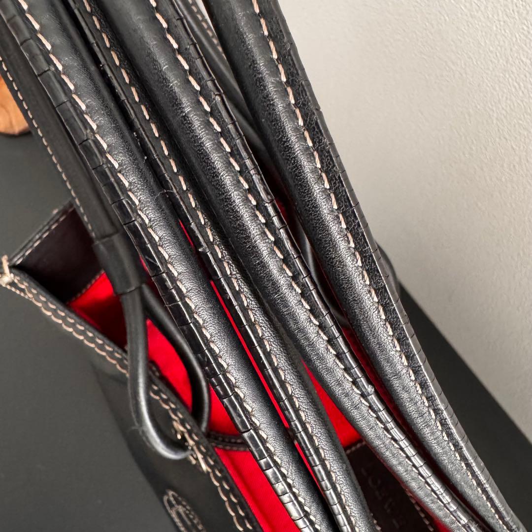 【希少】LOEWE ロエベ ロゴ レザー トートバッグ 黒 ショッパー