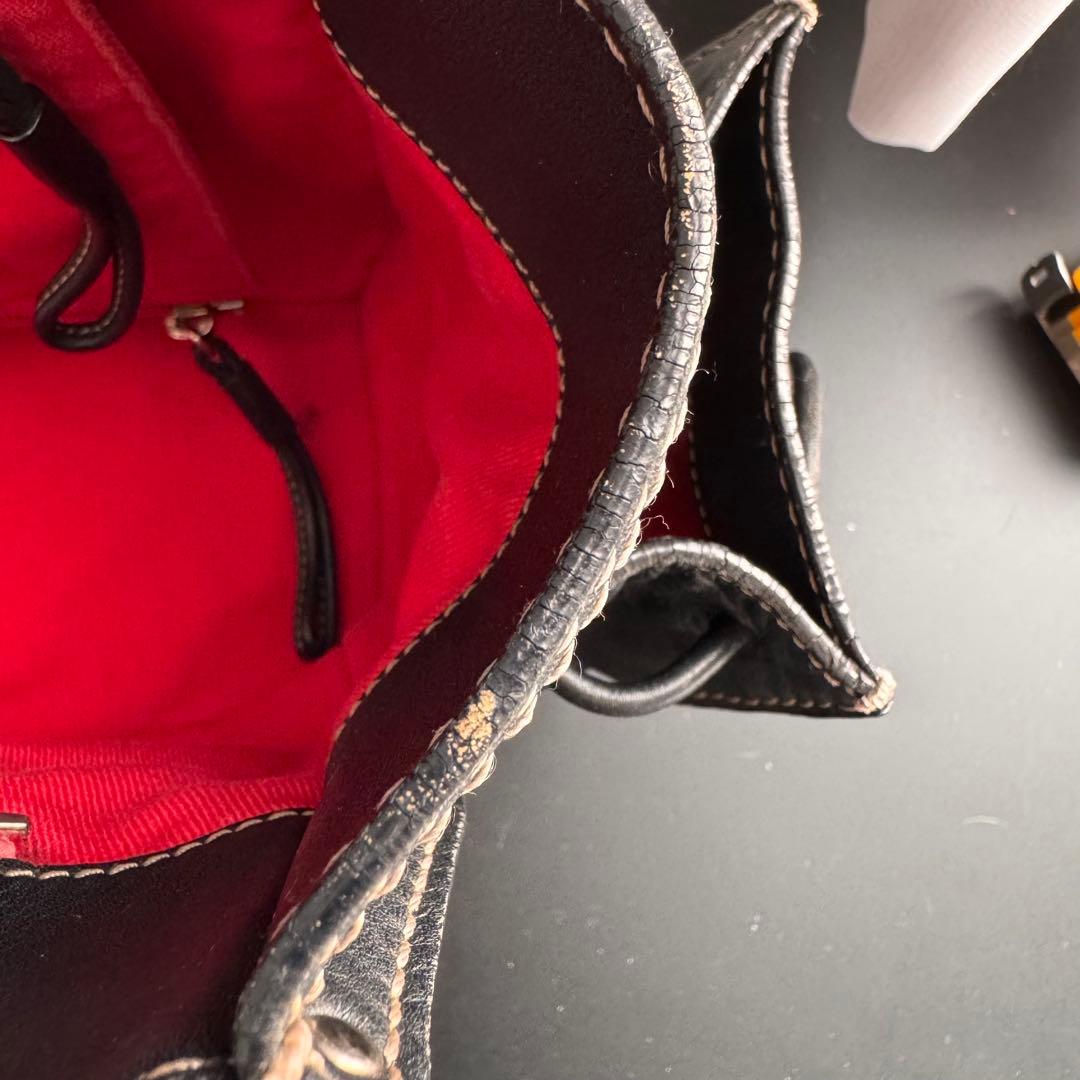 【希少】LOEWE ロエベ ロゴ レザー トートバッグ 黒 ショッパー