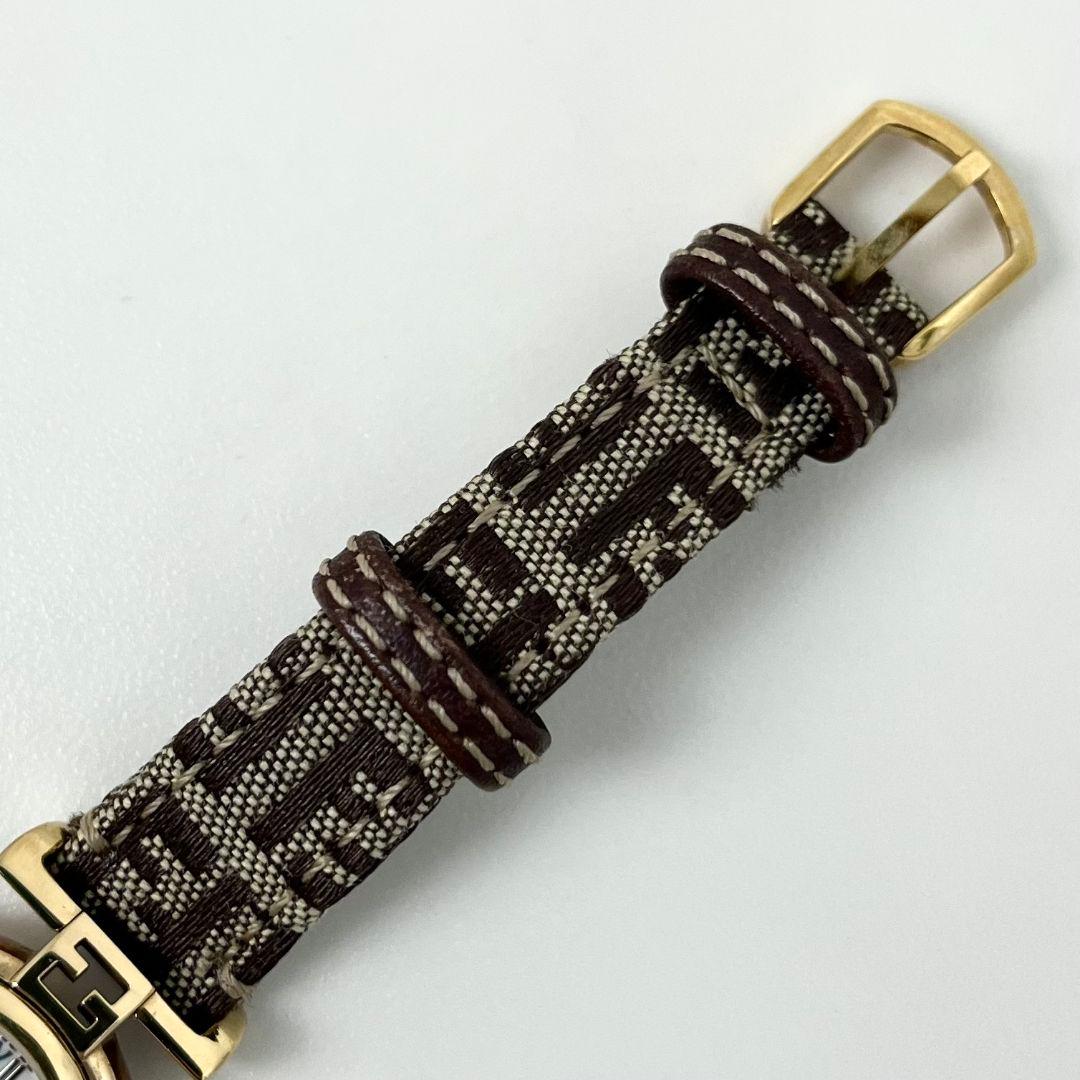 【稼働】 FENDI 2700L ズッカ 8P ダイヤ シェル文字盤 腕時計