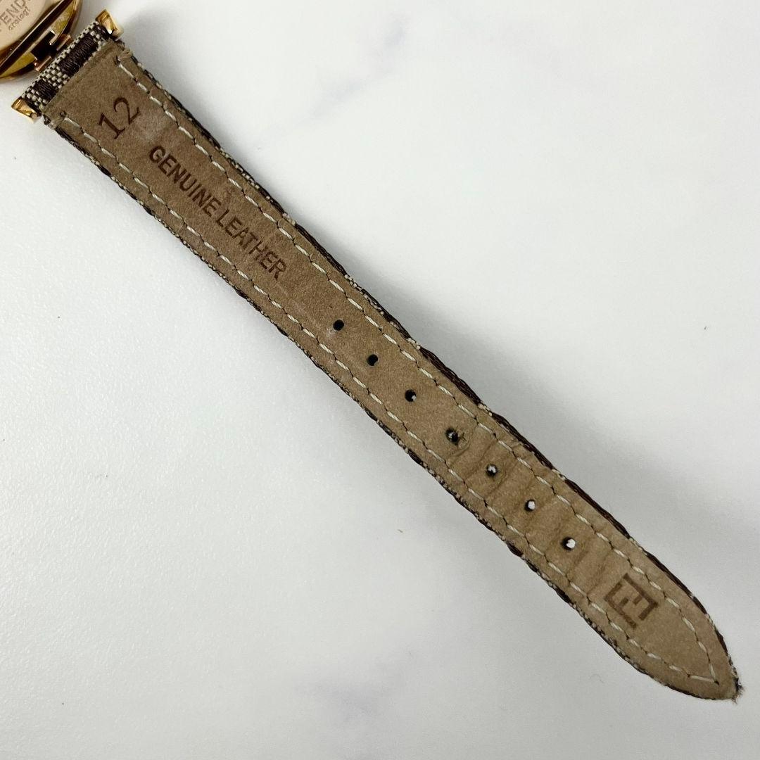 【稼働】 FENDI 2700L ズッカ 8P ダイヤ シェル文字盤 腕時計