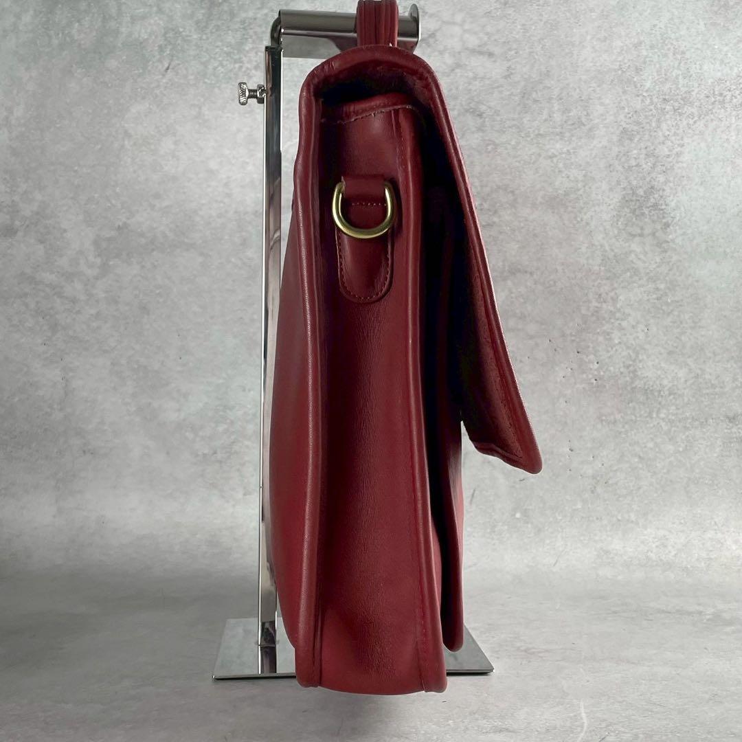 ✨稀少カラー✨美品✨オールドコーチ　ビジネスバッグ 2way ターンロック　赤