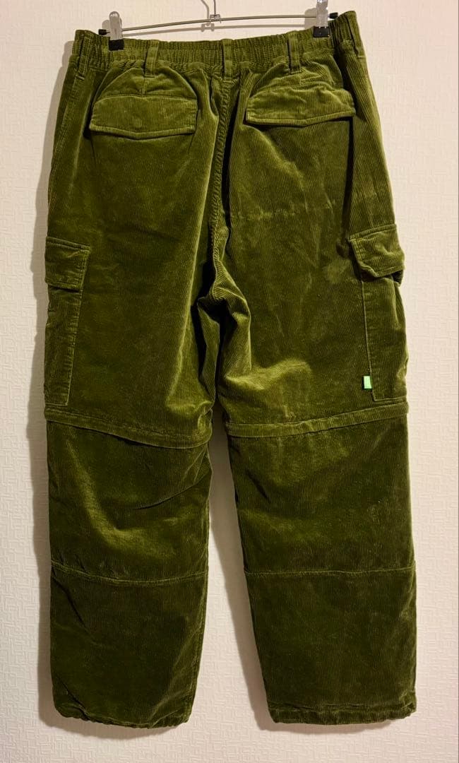 huf コーデュロイ カーゴパンツ オリーブグリーン