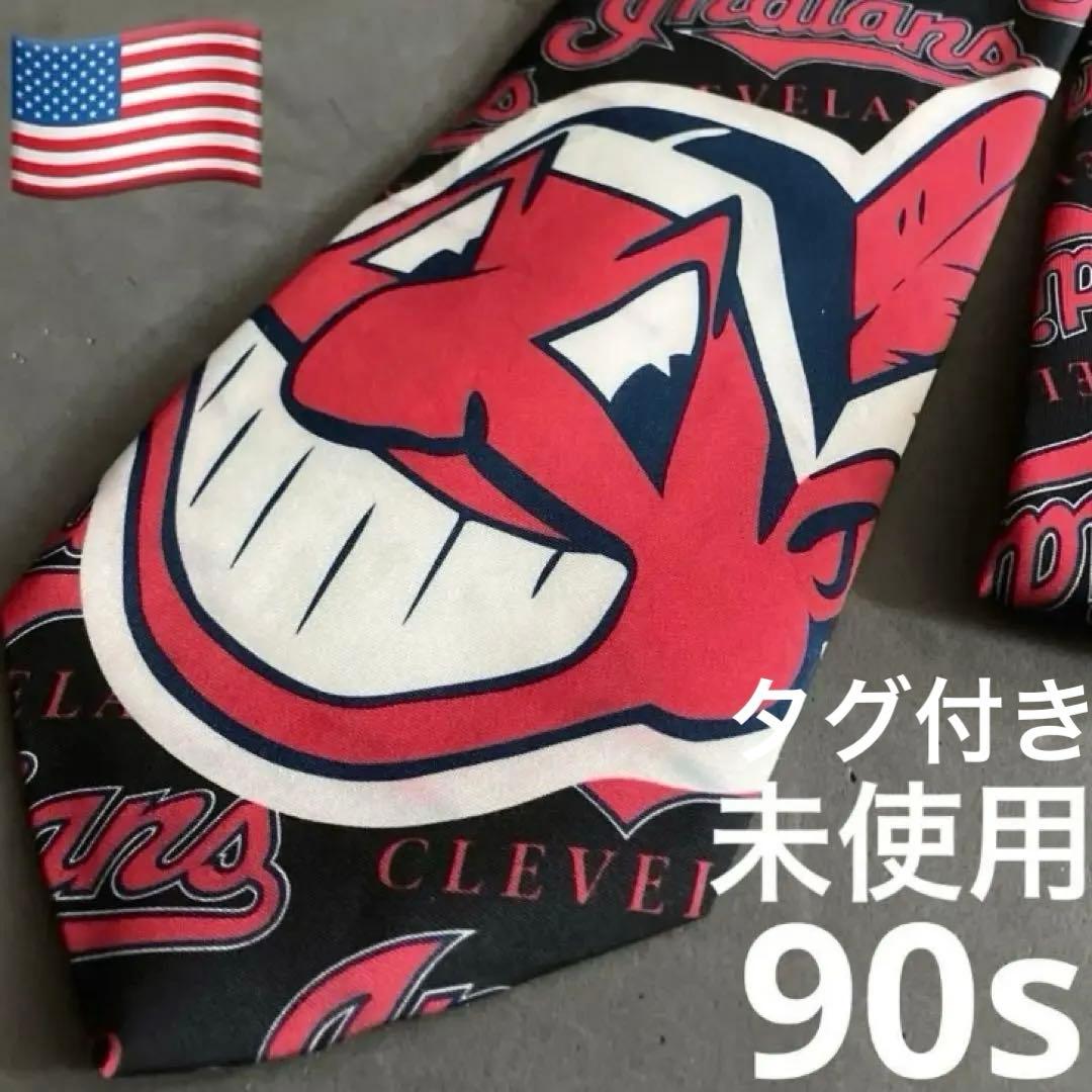 希少未使用◎90s【USA製】インディアンス　ネクタイ　vintage