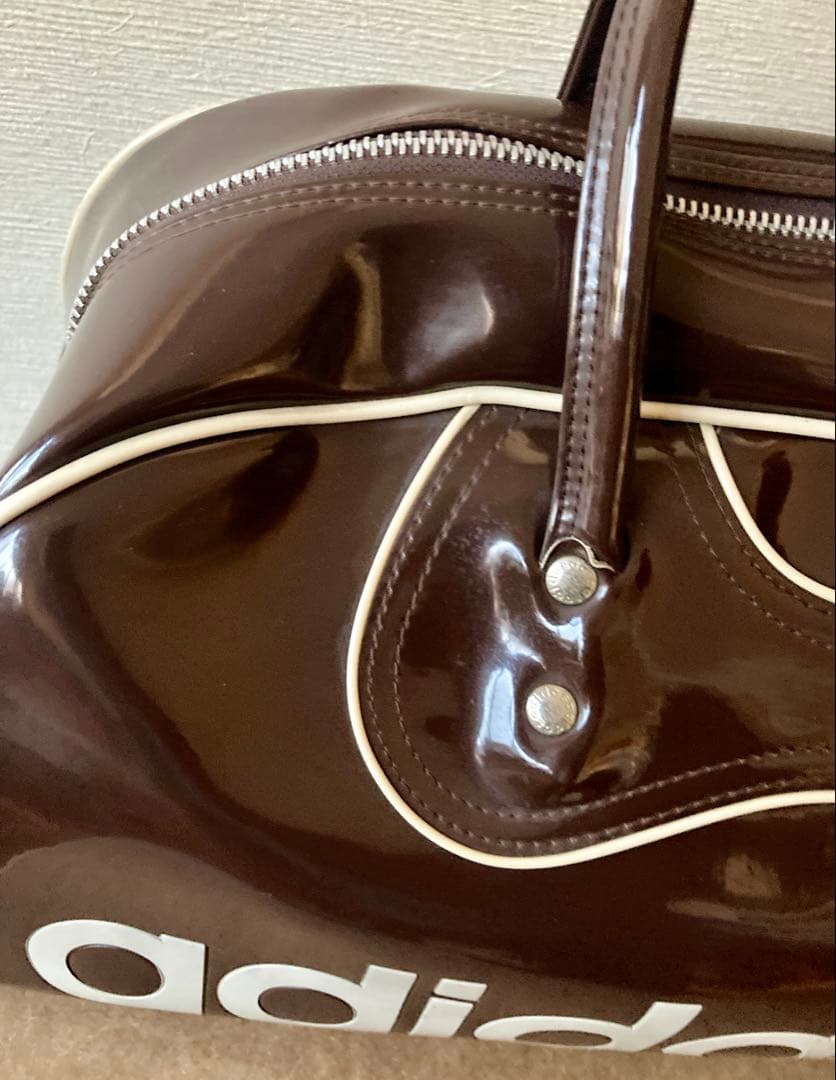 金*欠様 稀少 adidas エナメル 70's 80's 茶 ボストンバック