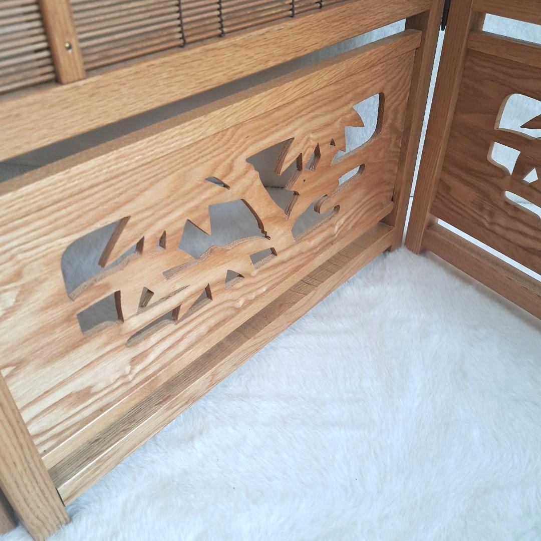 和風 パーテーション 衝立　和モダン 格子 レトロ 　4連