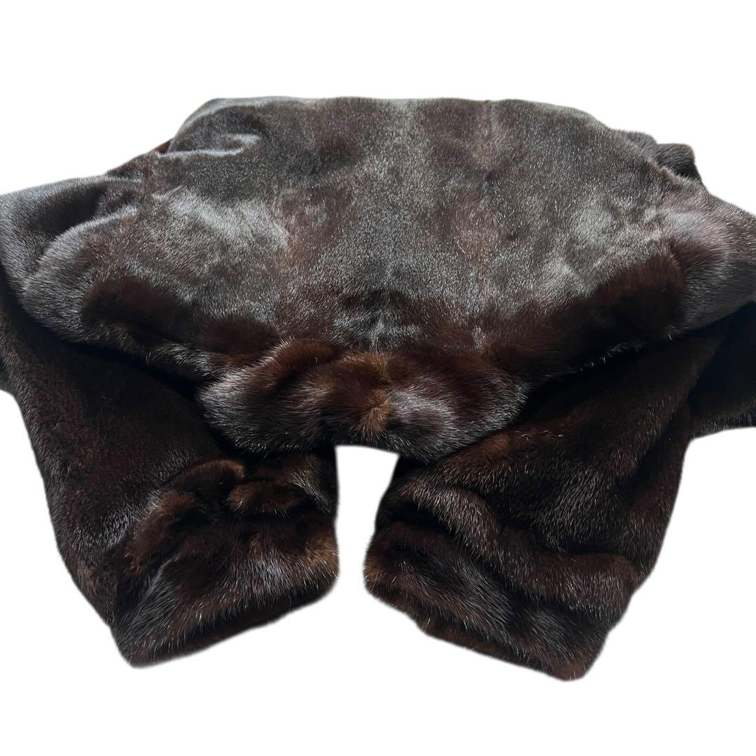 着丈80cm マホガニーミンク リアルファーコート 毛皮 毛並み◎ なめし柔らか