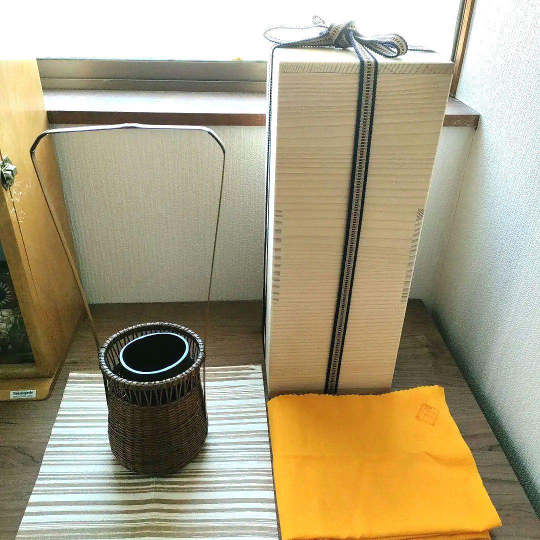 〈未使用〉花器　向月庵　竹籠　花籠　花入れ　竹細工　茶道具