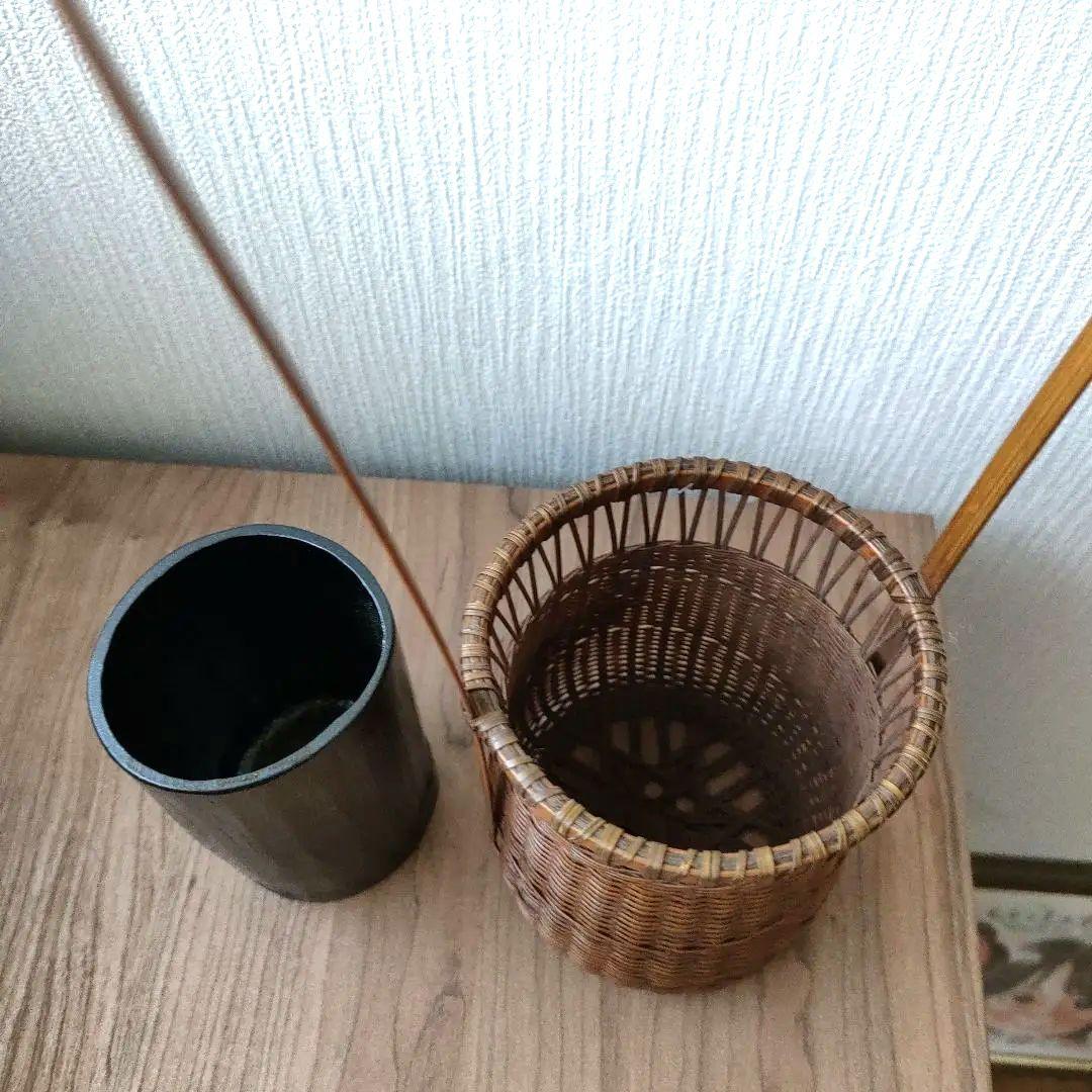 〈未使用〉花器　向月庵　竹籠　花籠　花入れ　竹細工　茶道具