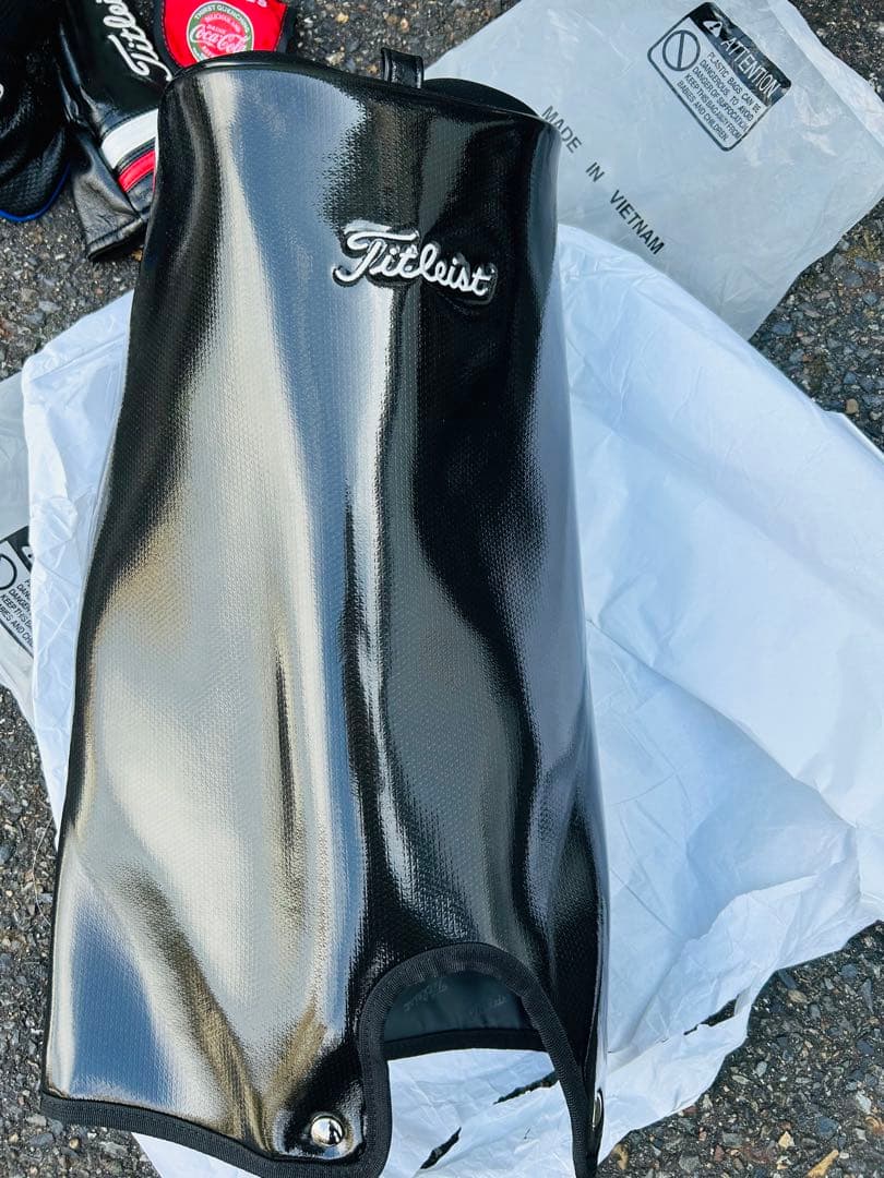 Titleist キャディバッグ 黒 赤 ストライプ