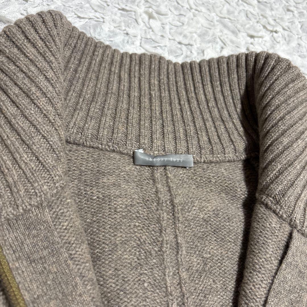 美品 セオリーリュクス 3.9万円　カシミヤ混 ケープ カーディガン　ハイネック