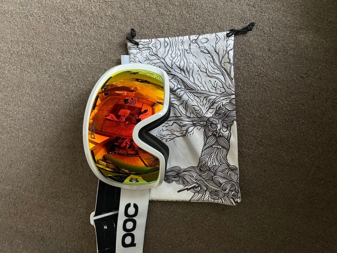 POC スキーゴーグル ホワイト ミラーゴールド